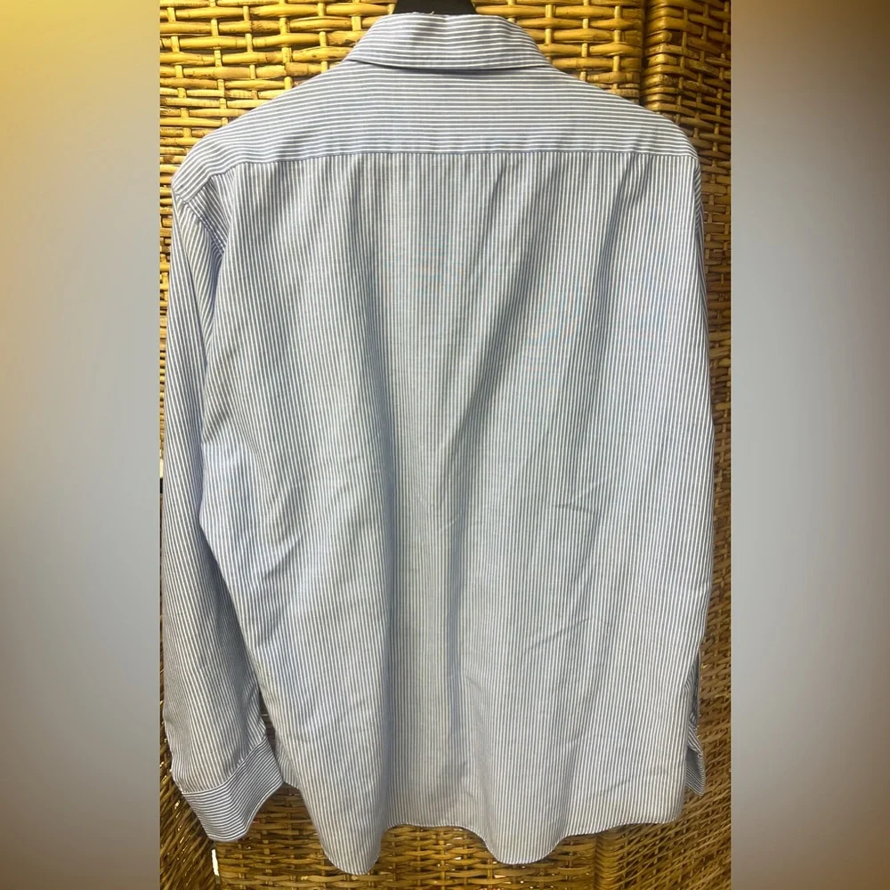 Levi’s Vintage Blue/White Stripe shirt-Size:‎ Large, Missing 2nd/bottom Button